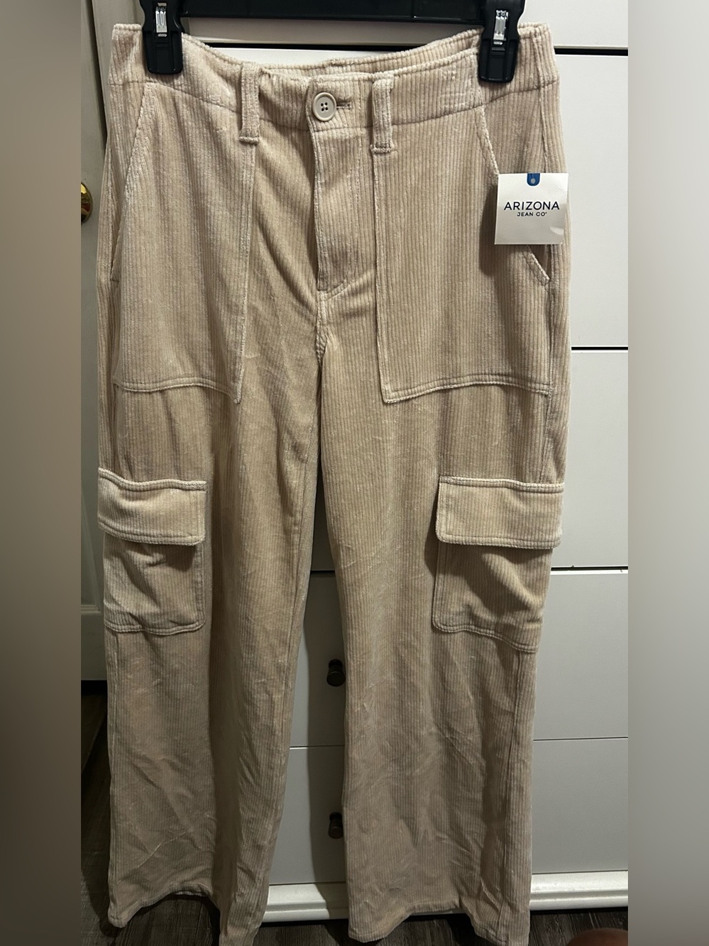 Women’s Light Tan Corduroy Cargo Pants